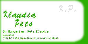 klaudia pets business card